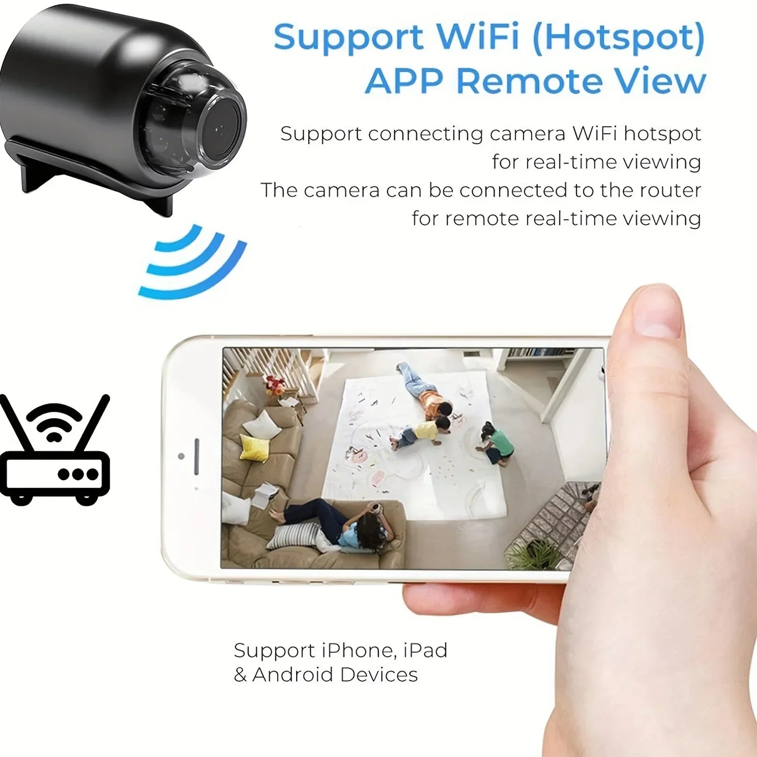 Smart Home Security Camera Small CCTV Night Vision Motion Detection Alarm Monitor